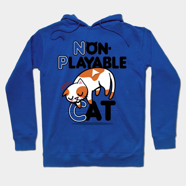 Cute Kawaii Funny NPC Meme Cat Gaming Inspired Gift For Gamers And Cat Lovers Hoodie by Originals By Boggs